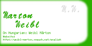 marton weibl business card